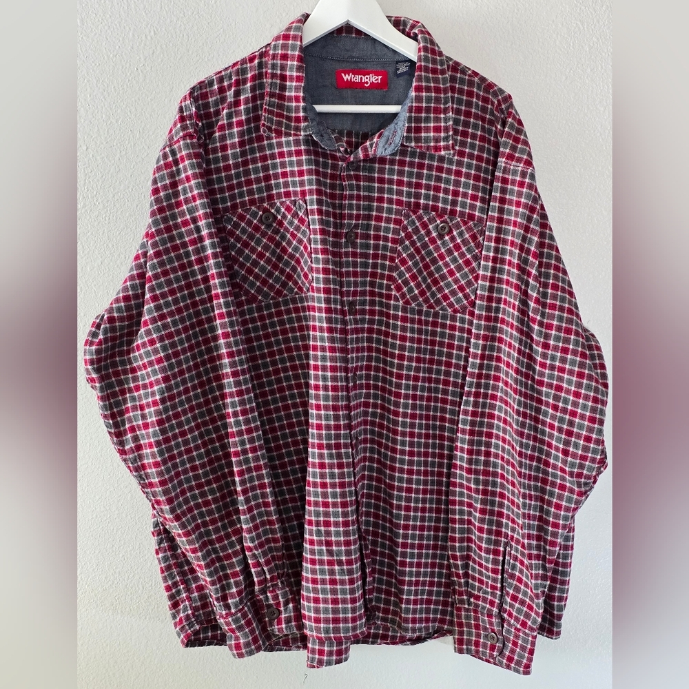 Wrangler plaid Long Sleeve Button down Shirt 3XL